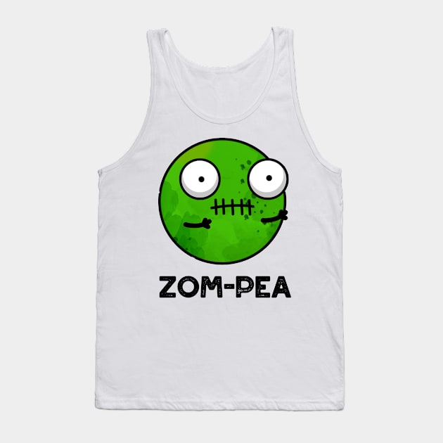 Zom-pea Cute Halloween Zombie Pea Pun Tank Top by punnybone